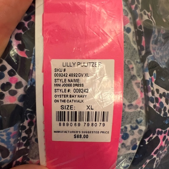 NWT Lilly Pulitzer Girl's Mini Jodee Dress Oyster Bay Navy On The Catwalk - Picture 4 of 6